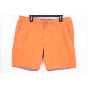 Robert Graham Swim Trunks Men 36 Orange Classic Fit Quick Dry Houndstooth Shorts